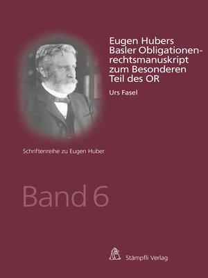 cover image of Eugen Hubers Basler Obligationenrechtsmanuskript zum Besonderen Teil des OR
